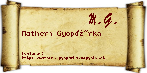 Mathern Gyopárka névjegykártya